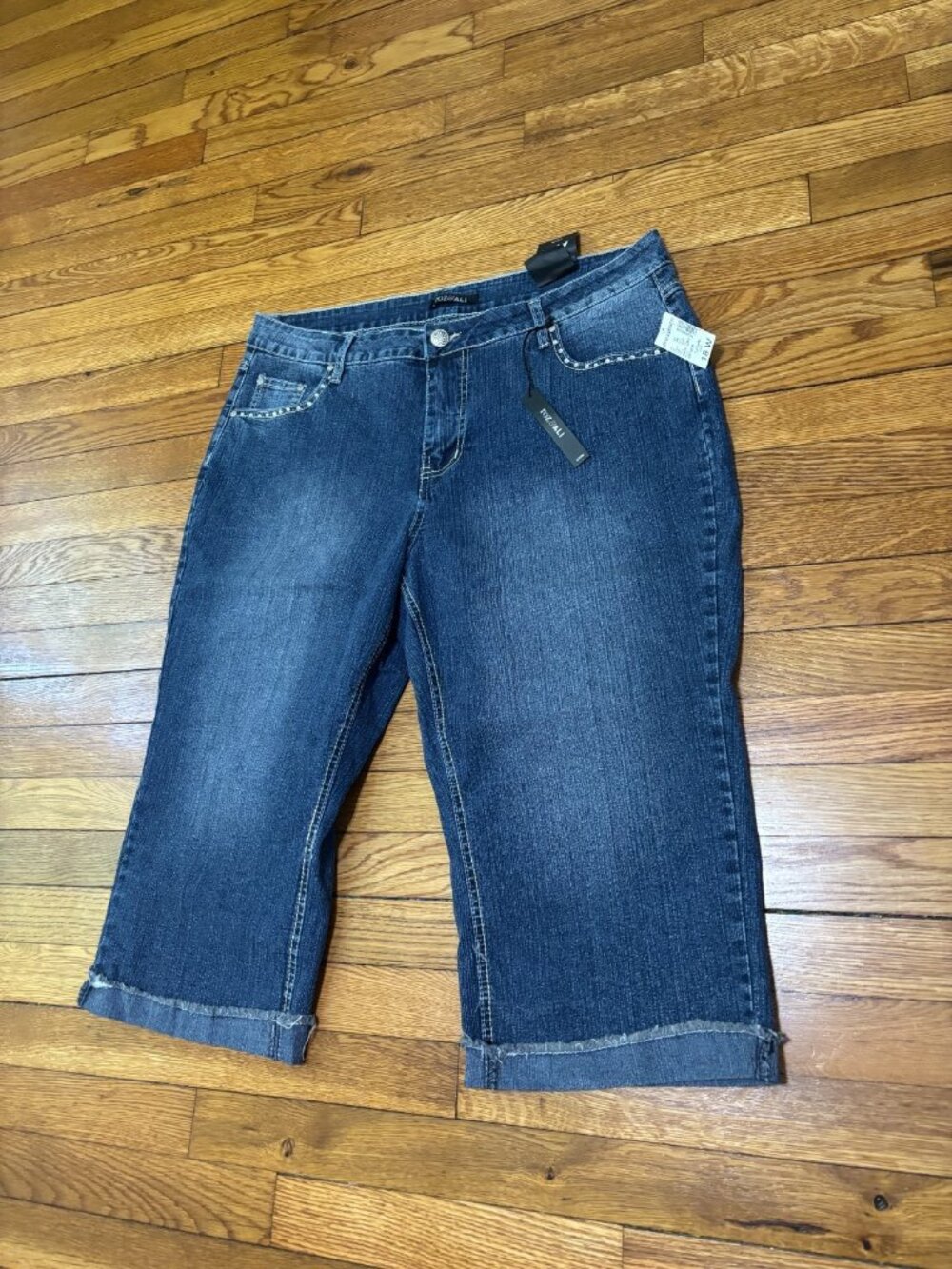 Roz & Ali Dressbarn Womens Capri Jeans Plus Sz 18W Blue Stretch Denim Pants NWT - Picture 2 of 9